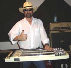 Rick Alexander with triple neck steel guitar photo